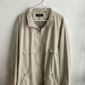 Greg Norman Mens Windbreaker Jacket Sz XXL/TTG Beige Zip Up